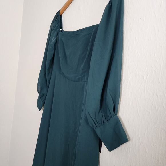 NEW Lulus Feel The Romance Emerald Green Off The Shoulder Maxi Dress - Picture 8 of 15
